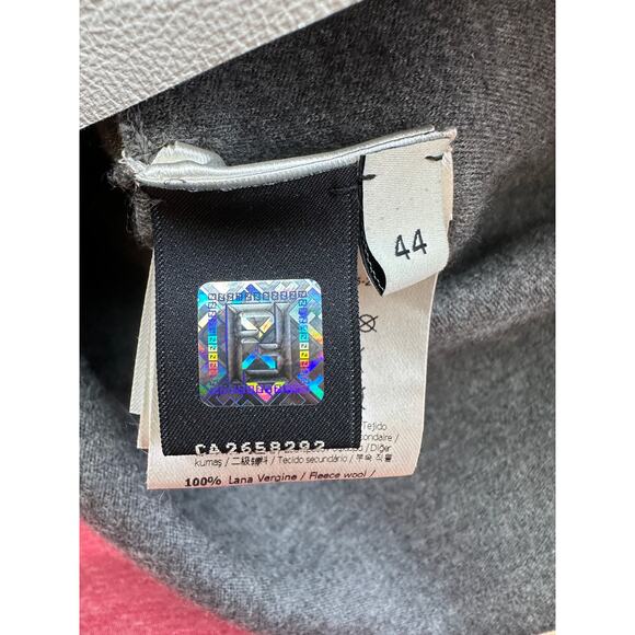 Fendi Taupe Multi-Color Stripe Leather Jacket Front Zip Removable Collar 44 / XL - Picture 9 of 16